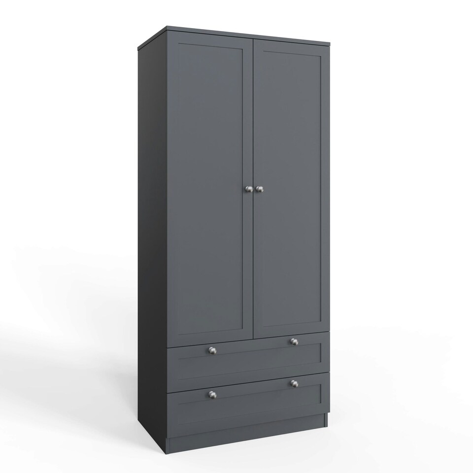 image 1 of FWStyle Artus Shaker 2 Door 2 Drawer Combination Wardrobe Matt Grey Grey