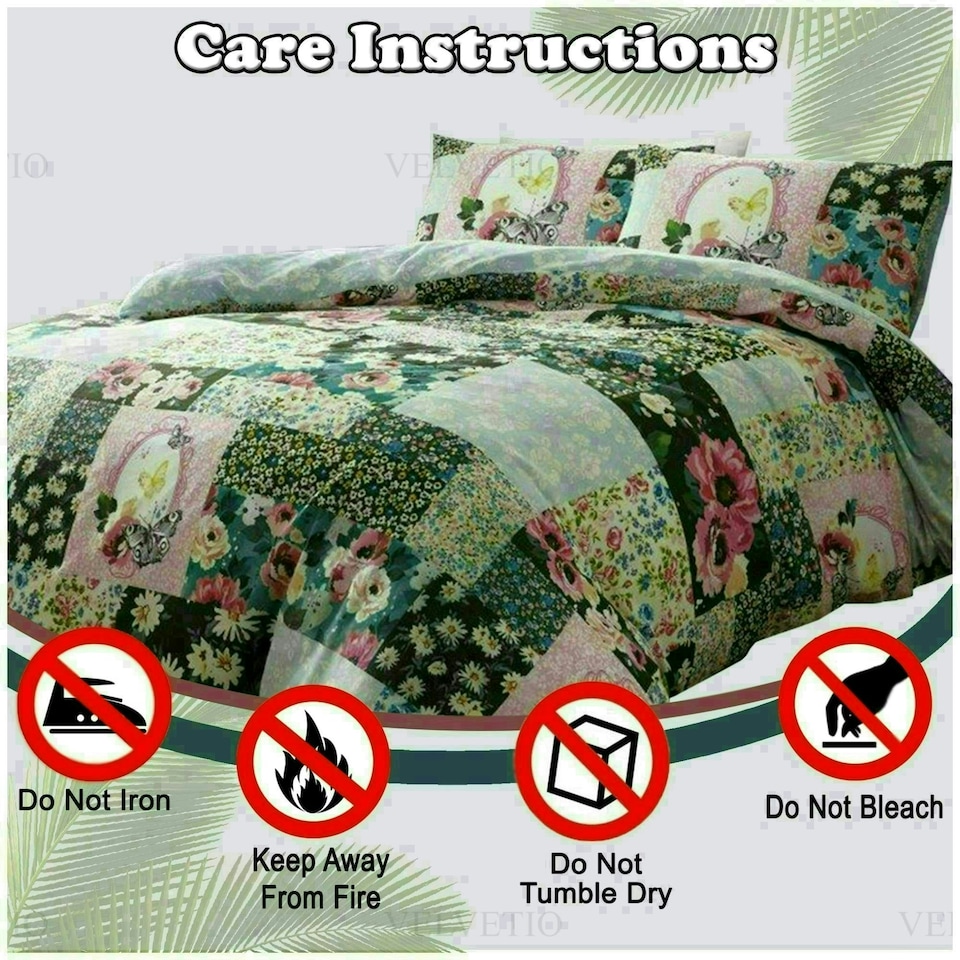 image 1 of Ellis Floral Printed Duvet Cover Set Reversible Polycotton Beddings Multi | Double