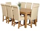 image 1 of Oslo 180 x 90 cm Large Oak Dining Table and 8 Washington Leather Chairs | Cream | Cream