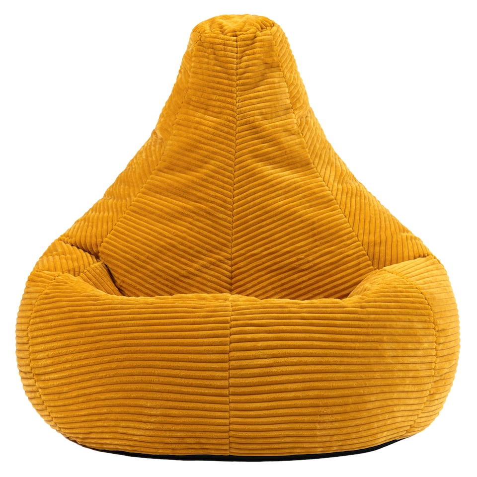 image 1 of Dalton Medium Beanbag Corduroy Yellow | Yellow | Ochre Yellow | 1
