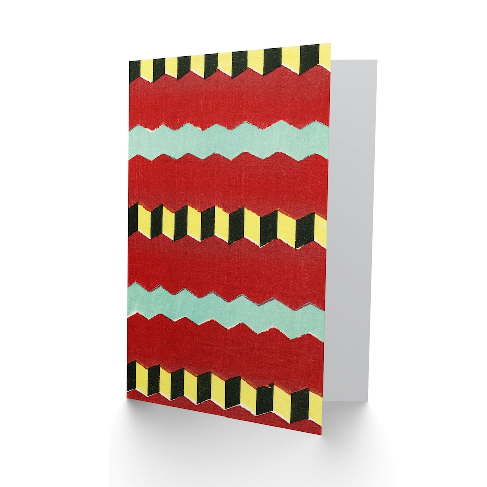 image 1 of Furuya Korin Japanese Art Card Shima Zigzag Textile Patterns