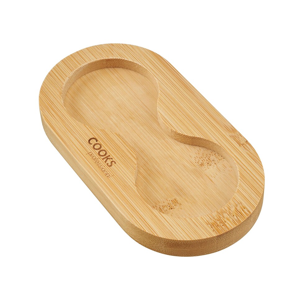 image 1 of Cooks Professional | Bamboo Salt and Pepper Mill Tray | Bamboo Wood Holder