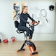 image 2 of SPORTNOW Folding Exercise Bike with Arm Bands and Hand Pulse Sensor, Orange