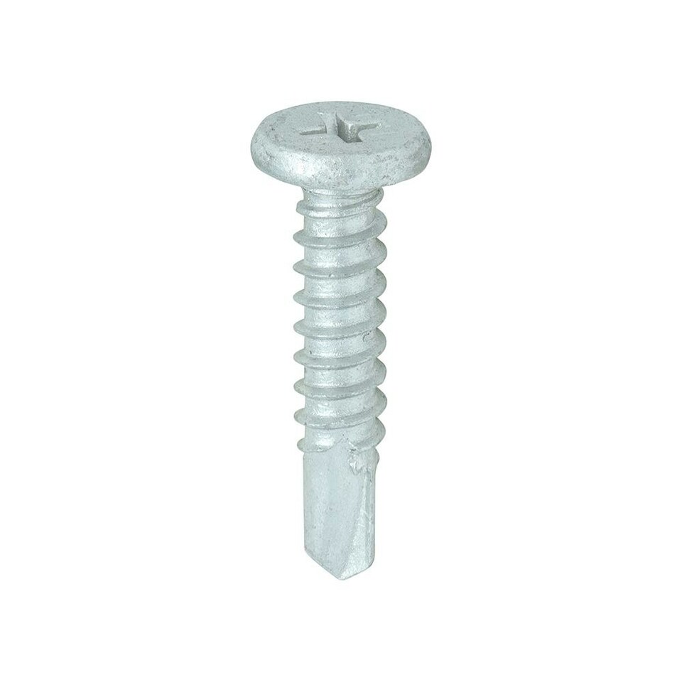 image 1 of Timco - Metal Construction Sheet & Framing Screws - PH - Low Profile Pancake - Exterior - Silver Organic (Size 5.5 x 26 - 500 Pieces)