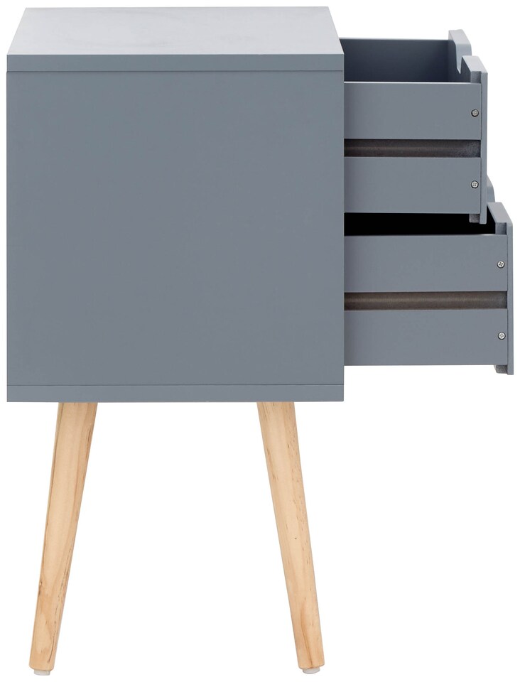 image 1 of Nyborg Single 2 Drawer Bedside | Grey | Dark Grey