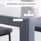 image 4 of HOMCOM Modern Square Dining Table with Tempered Glass Top Metal Legs for Kitchen