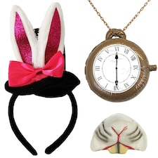 Mini Rabbit Costume Set - Hat, Clock & Nose Black | One Size