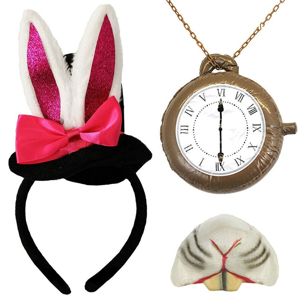 image 1 of Mini Rabbit Costume Set - Hat, Clock & Nose Black | One Size