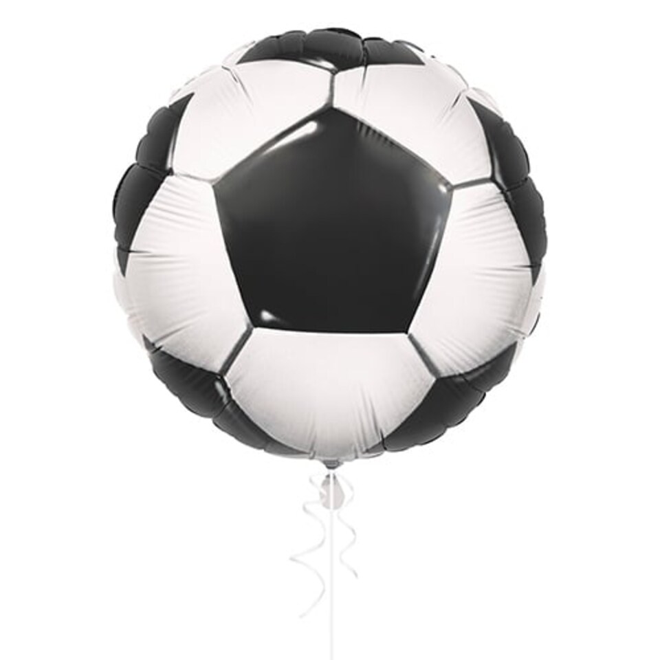 image 1 of Football Shaped Round Foil Helium Balloon 46cm / 18 in | Multi