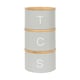 image 1 of Harbour Housewares 3pc Stacking Tea Coffee Sugar Canister Set with Bamboo Lids - Grey