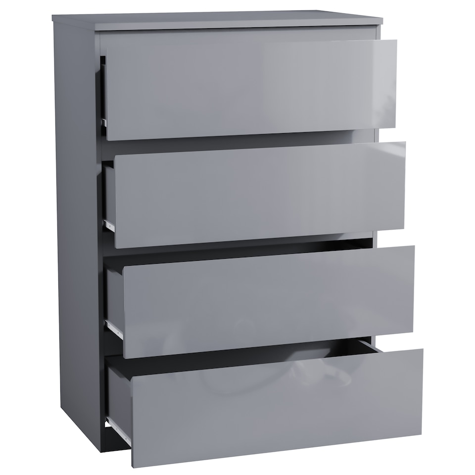 image 1 of Vida Designs Glinton 4 Drawer Chest of Drawers Bedroom Storage, 100% FSC, Grey