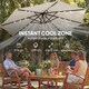 image 5 of Outsunny 2.6 m Garden Parasol Umbrella with Light, Outdoor Patio Umbrella | Cream | Cream White | 263 x 263 x 245 cm