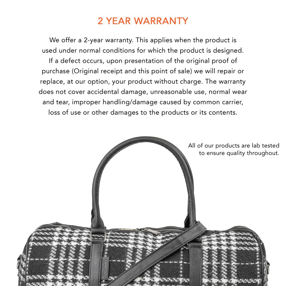 image 1 of Pierre Cardin Travel Holdall Bag - Premium Lightweight Flight Bag - Black And White