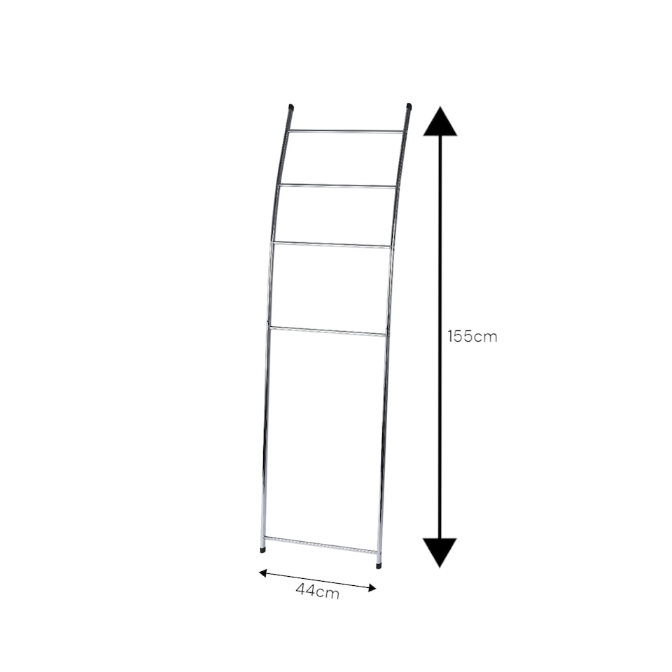image 1 of Showerdrape Apex Chrome Bathroom Freestanding Towel Rail Storage Ladder | Silver | 1