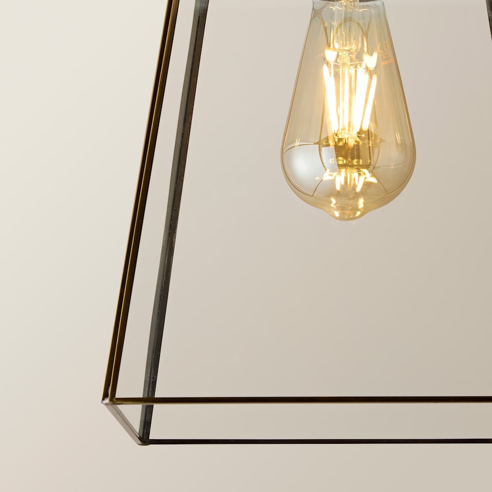 image 1 of ValueLights Susie Antique Brass Flush Ceiling Light | Bronze