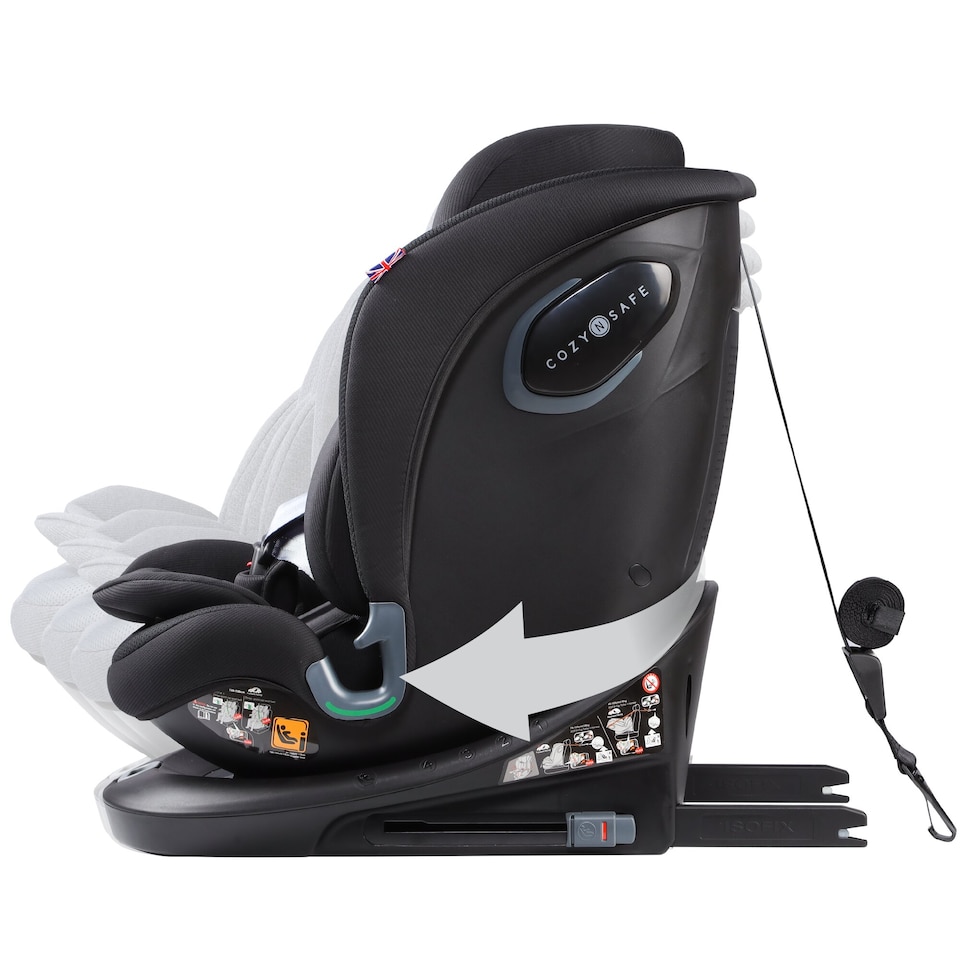 image 1 of Cozy N Safe Vesta i-Size 360 Rotating Car Seat 40-150cm, ISOFix & Top Tether, Extended Rear & Forward Facing, Side Impact Protection, Reclining Seat, Adjustable Headrest, Birth to 12 Years (Jet)