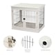 image 7 of PawHut Dog Crate Puppy Cage End Table Design for Medium Dog White