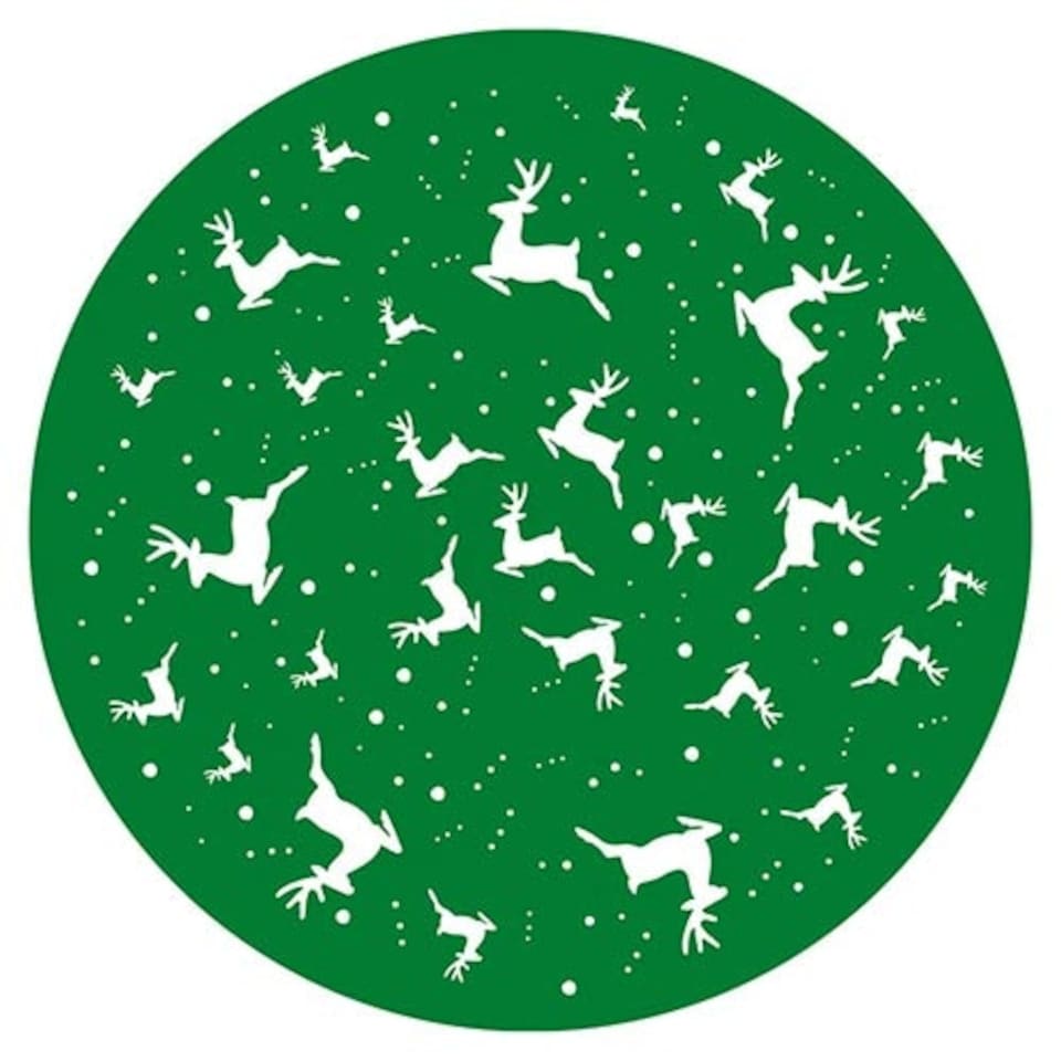 image 1 of Green & Red Reindeer Christmas Paper Cupcake Cases - Pack of 75