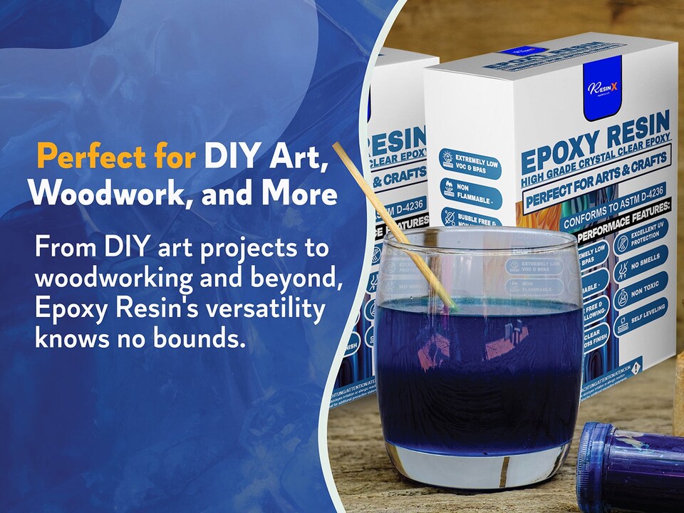image 1 of RESIN X - Crystal Clear Epoxy Resin Kit for Arts, Crafts & DIY - Bubble-Free, High-Gloss Finish - 1L