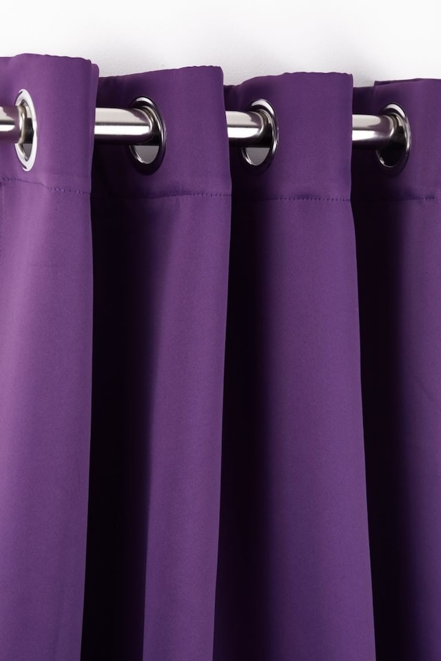 image 1 of Woven Thermal Blackout Eyelet Curtains Amethyst 168cm x 183cm | Purple | Purple