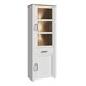 image 5 of Bohol 2 Door 1 Drawer Narrow Display Cabinet in Riviera Oak/White