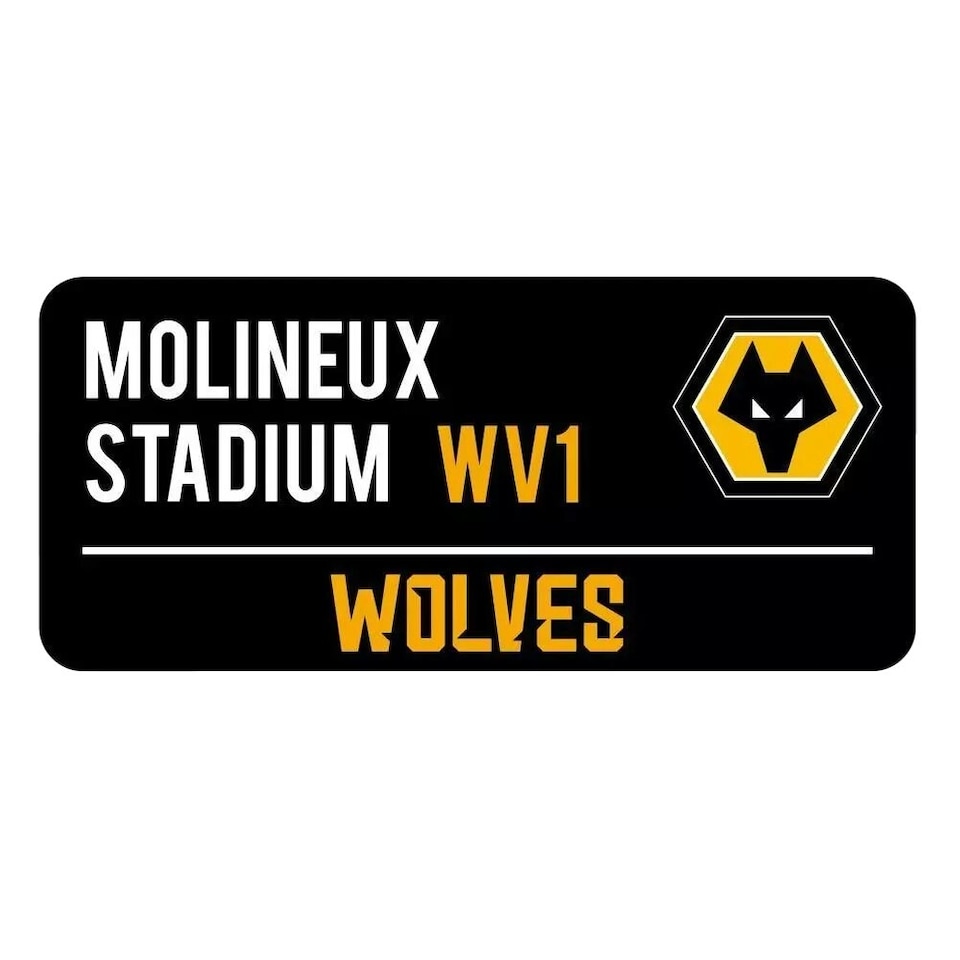 Wolverhampton Wanderers FC Street Sign - Black/White/Gold - One Size