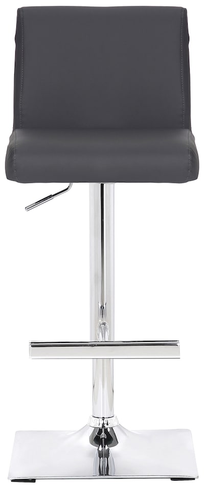 image 1 of Snella Breakfast Bar Stool, Chrome Footrest, Height Adjustable Swivel Gas Lift, Home Bar & Kitchen Barstool, Charcoal Grey