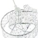 image 5 of Designer Chrome Plated Triple Ring Pendant Shade with Square Beads | Chrome | Chrome | 1
