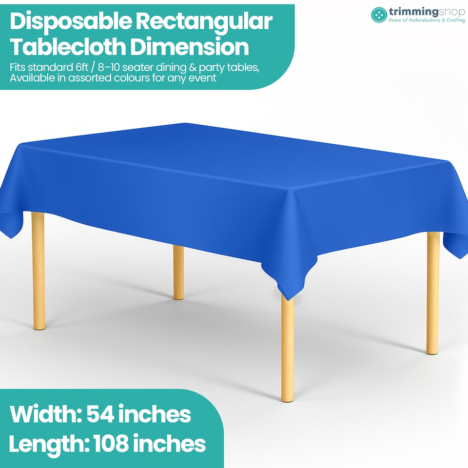 image 1 of Disposable Plastic Table Cover, Table Liner - 54" x 108"