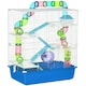 image 1 of PawHut Hamster Cage with Water Bottle, Exercise Wheel, Ramps - Blue