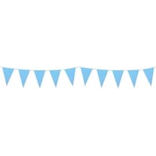 Baby Blue Plastic Pennant Bunting 10m