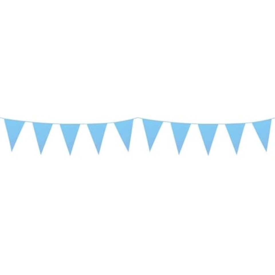 Baby Blue Plastic Pennant Bunting 10m
