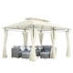 image 1 of Outsunny 3 x 4m Garden Gazebo with Sides, Double Roof Metal Gazebo, White