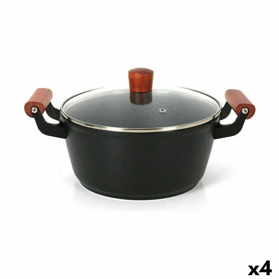 image 1 of Casserole with glass lid Quttin Doha 39 x 28 x 15 cm (4 Units) N/A