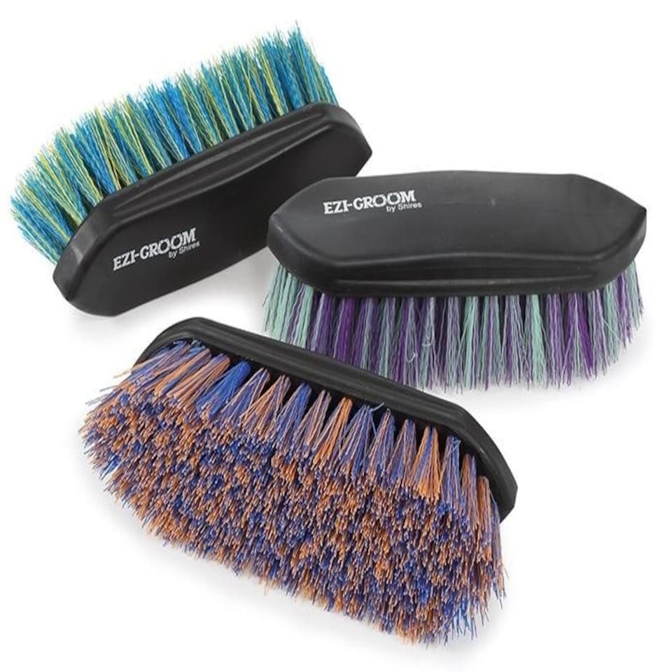 image 1 of Shires Ezi Groom Shape Up Dandy Brush Small Blue | Colour: Blue/Yellow
Size: One Size