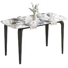 HOMCOM Dining Table for 4, Kitchen Table with Sintered Stone Tabletop