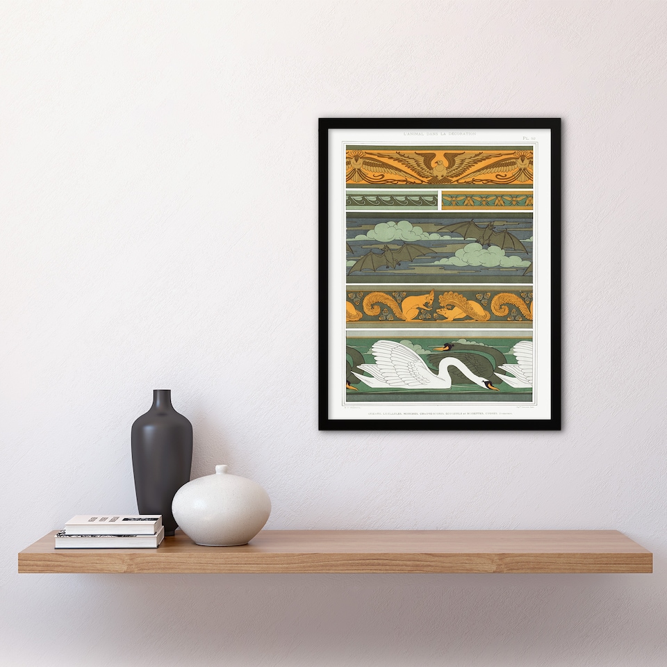 image 1 of Maurice Pillard Verneuil Framed Wall Art Birds Bats Squirrels Swans Home Décor