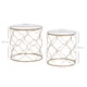 image 3 of HOMCOM Nesting Tables Set of 2, Modern Stacking Side End Table with Tempered Glass Top, Metal Frame for Living Room Bedroom Office, Gold Tone