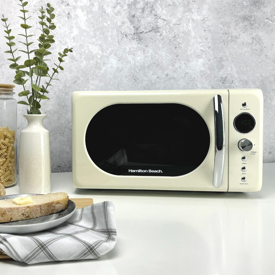 image 1 of Hamilton Beach 20L Retro Cream Microwave