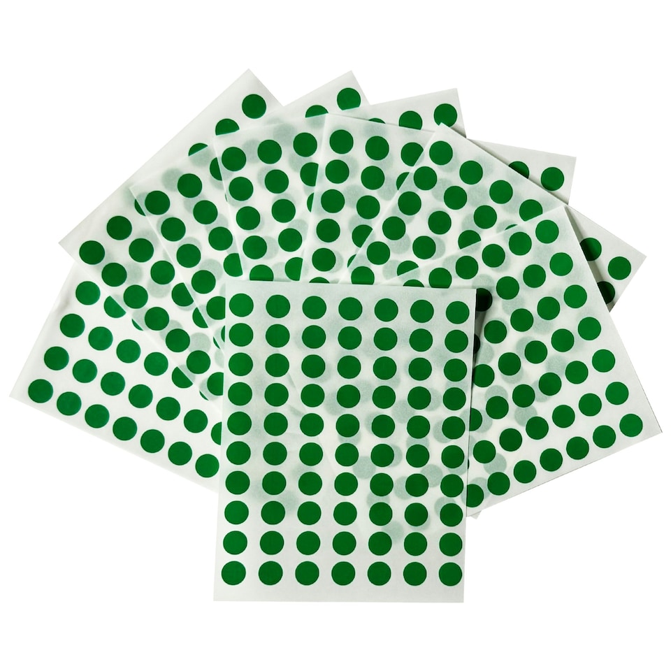image 1 of Pack of 560 Green 8mm Round Labels - Stickers