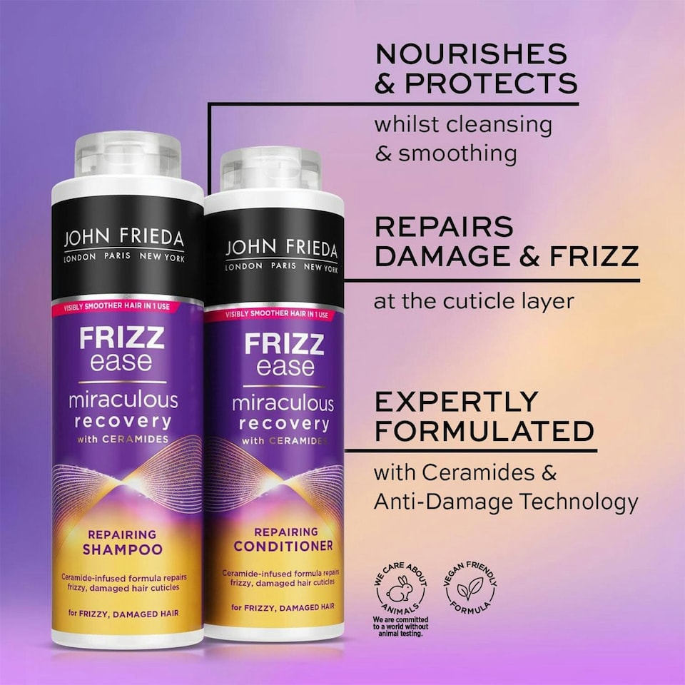 image 1 of John Frieda Frizz Ease Miraculous Recovery Hair Shampoo & Conditioner Duo, 500ml