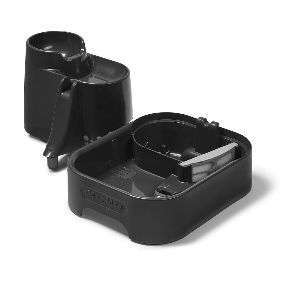 image 1 of Cat Mate Three-level Cat & Small Dog Pet Water Drinking Fountain Dark Grey (335G) | Grey