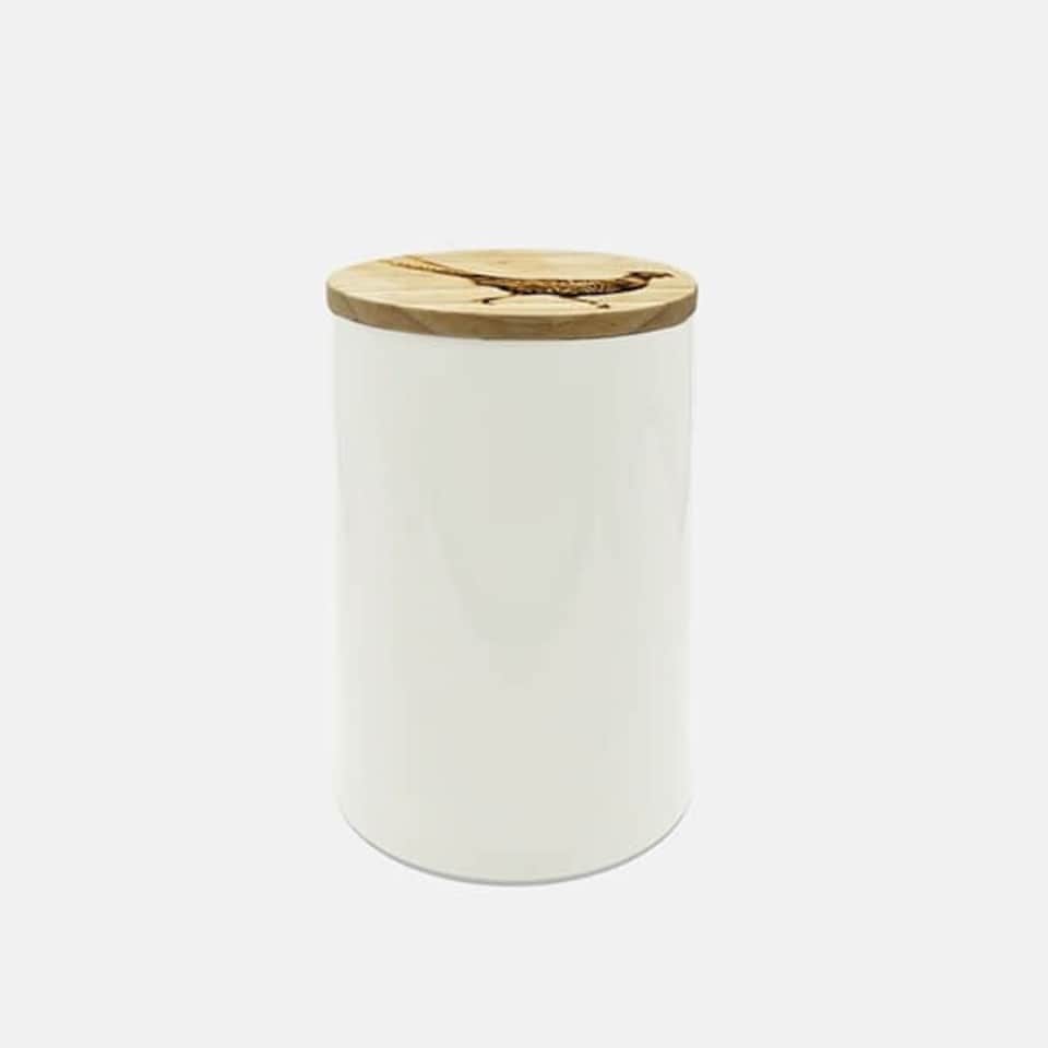 image 1 of The Just Slate Company Pheasant Oak & Ceramic Small Storage Jar