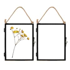 Nicola Spring Hanging Metal Photo Frames - 5" x 7" - Black - Pack of 5 - Hanging Picture Frame Display Frame Poster Frame Picture Display Black | S