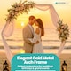 image 7 of Gold Hexagon Arch Stand Party Background Decoration, Garden Arbors - 200cm