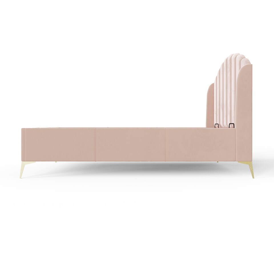 image 1 of Pettine End Lift Ottoman Storage Bed Double Blush Pink | Pink | Blush Pink
