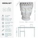 image 3 of White Oval Face Planter Head Buddha Plant Pot Indoor Pot Cover L19 W18 H24 cm, 2.6 ltrs Cap.