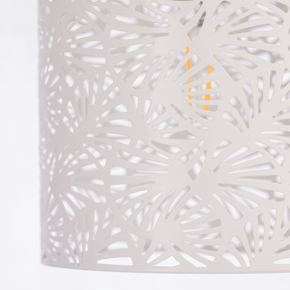 image 1 of Maui - White Cut Out Metal Leaf Pendant Light Shade | White | Small | 1