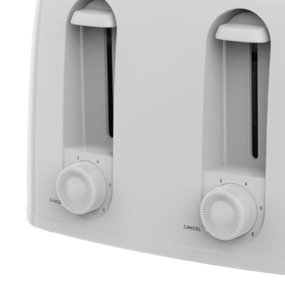 image 1 of Igenix 4 Slice Toaster, 1300W Power, 100 x 100mm Toasting Slots, 6 Variable Browning Levels, Integrated Browning Control Dial with Cancel Function, Removable Crumb Tray, Cord Storage, White