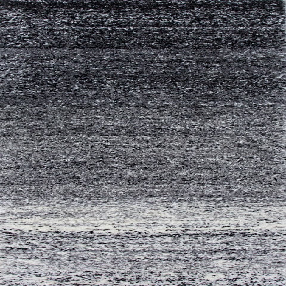 image 1 of KUKOON Black Grey Striped Mottled Shaggy Long Runner Rug 60cm x 240cm Black